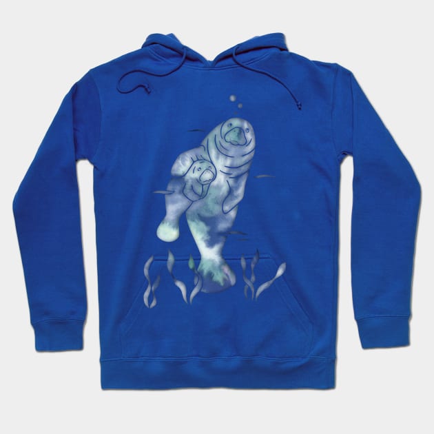 Blue River Manatees Hoodie by ferinefire